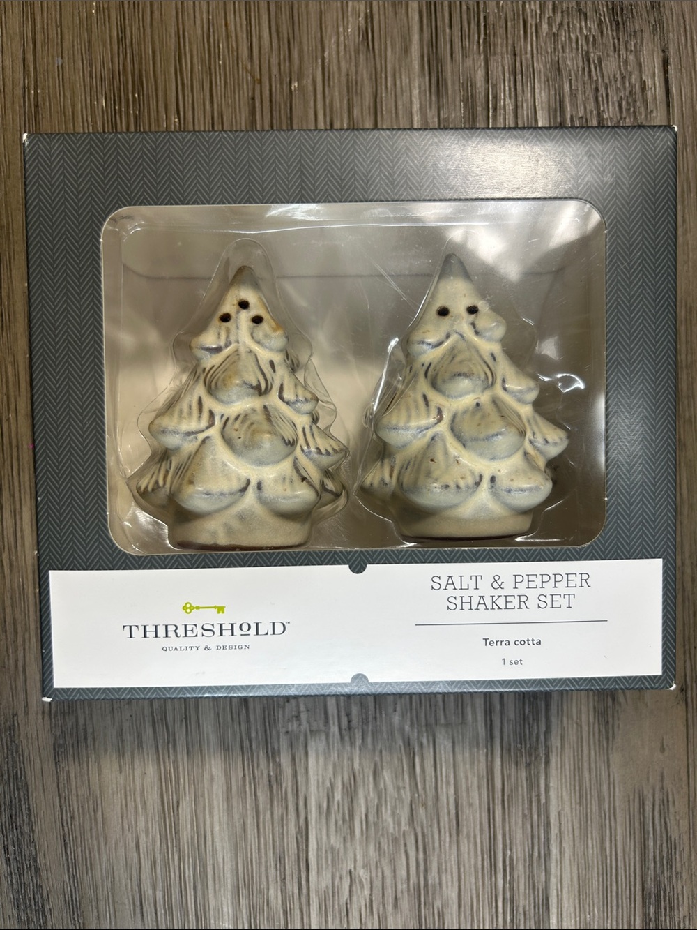 Threshold Terra Cotta Tree Salt & Pepper Shakers in Cream and Tan